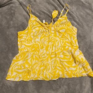 Yellow with white squiggly cami